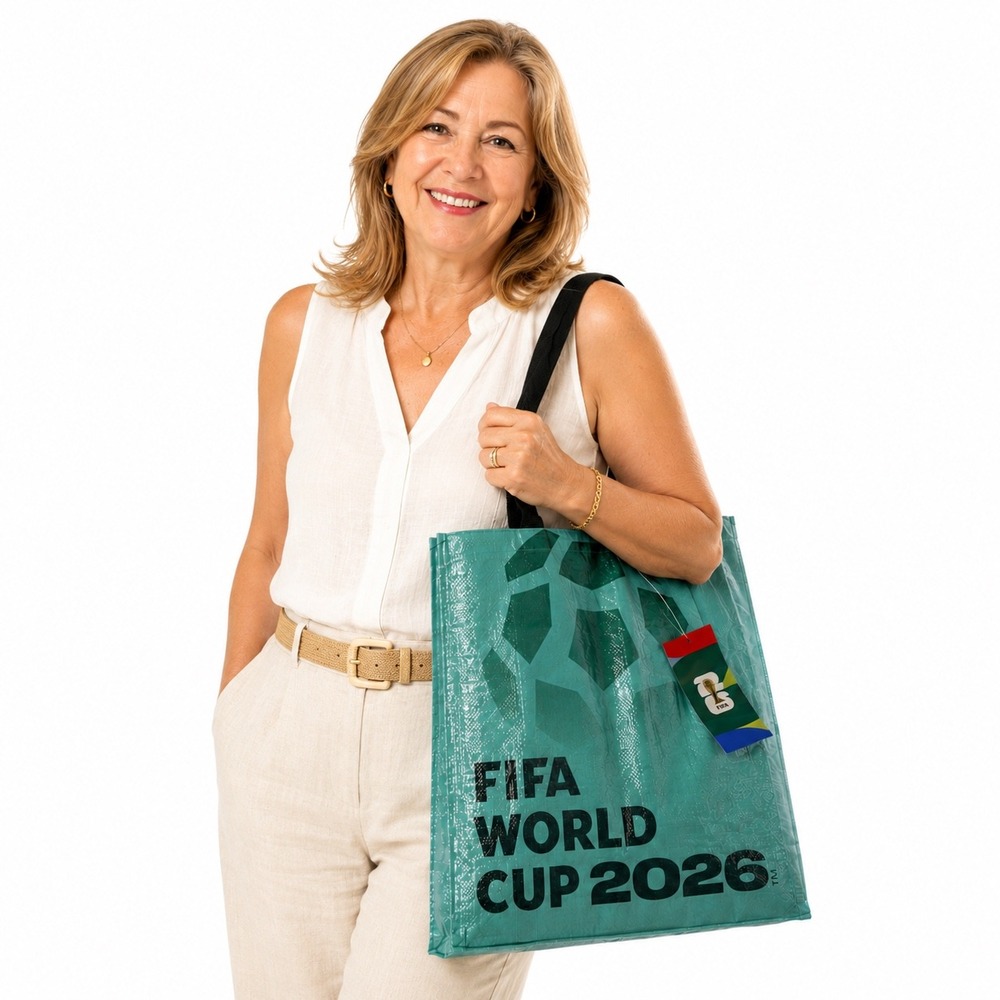 FIFA World Cup 2026 Reusable Tote Bag Teal Silver Soccer Official Merch NWT
